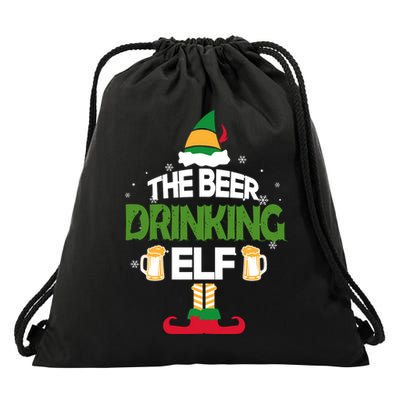 The Beer Drinking Elf Family Matching Christmas Funny Pajama Drawstring Bag