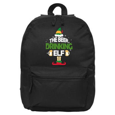 The Beer Drinking Elf Family Matching Christmas Funny Pajama 16 in Basic Backpack