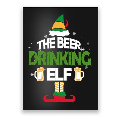The Beer Drinking Elf Family Matching Christmas Funny Pajama Poster