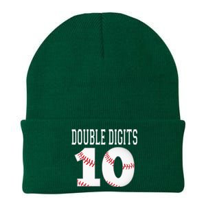 Ten Birthday Double Digits 10th Birthday Baseball Knit Cap Winter Beanie