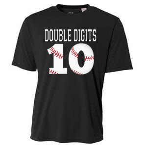 Ten Birthday Double Digits 10th Birthday Baseball Cooling Performance Crew T-Shirt