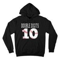 Ten Birthday Double Digits 10th Birthday Baseball Hoodie