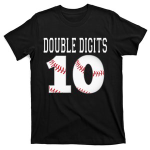 Ten Birthday Double Digits 10th Birthday Baseball T-Shirt