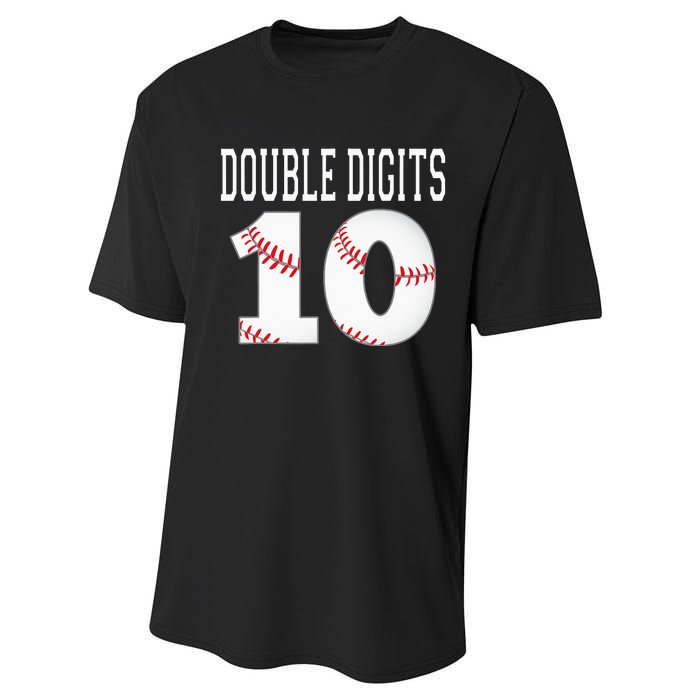 Ten Birthday Double Digits 10th Birthday Baseball Performance Sprint T-Shirt