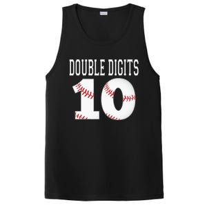 Ten Birthday Double Digits 10th Birthday Baseball PosiCharge Competitor Tank