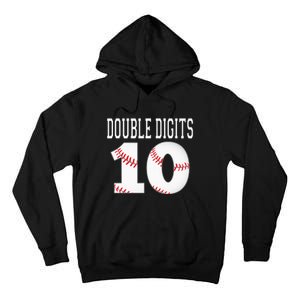 Ten Birthday Double Digits 10th Birthday Baseball Tall Hoodie