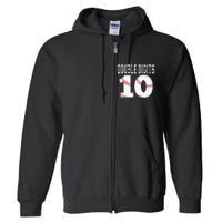 Ten Birthday Double Digits 10th Birthday Baseball Full Zip Hoodie