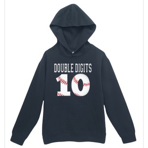 Ten Birthday Double Digits 10th Birthday Baseball Urban Pullover Hoodie