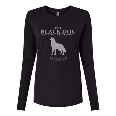 The Black Dog Womens Cotton Relaxed Long Sleeve T-Shirt