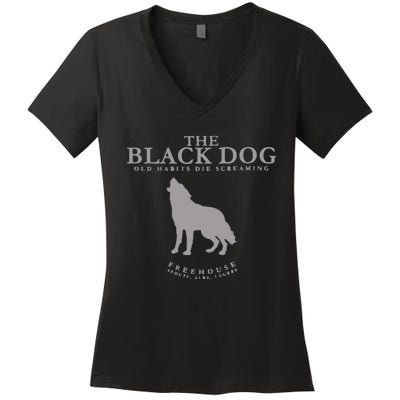 The Black Dog Women's V-Neck T-Shirt