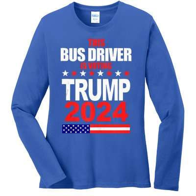 This Bus Driver Is Voting Trump 2024 Patriotic Ladies Long Sleeve Shirt