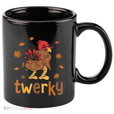 Twerky Butt Dance Funny Turkey Trot Thanksgiving Autumn 11oz C Handle Ceramic Mug