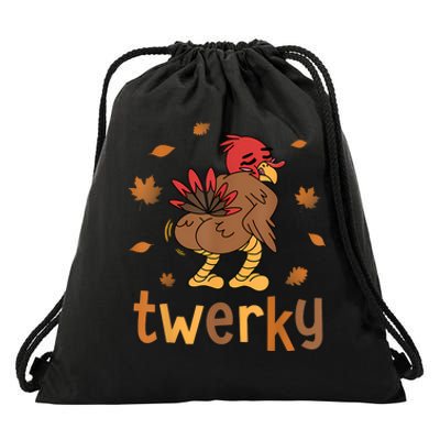 Twerky Butt Dance Funny Turkey Trot Thanksgiving Autumn Drawstring Bag