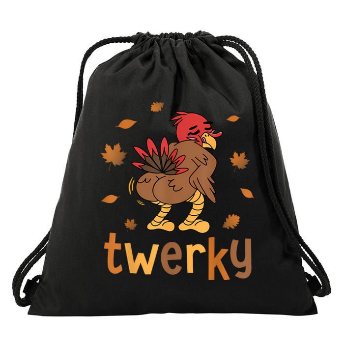 Twerky Butt Dance Funny Turkey Trot Thanksgiving Autumn Drawstring Bag