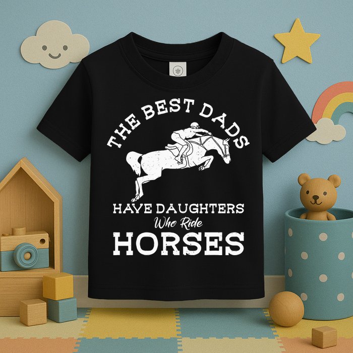The Best Dads Have Daughters Who Ride Horses Horse Lover Toddler T-Shirt