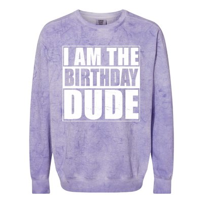 The Birthday Dude | Birthday Party Proud Birthday Dude Colorblast Crewneck Sweatshirt