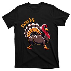 Twerky Butt Dance Funny Turkey Trot Thanksgiving Autumn T-Shirt