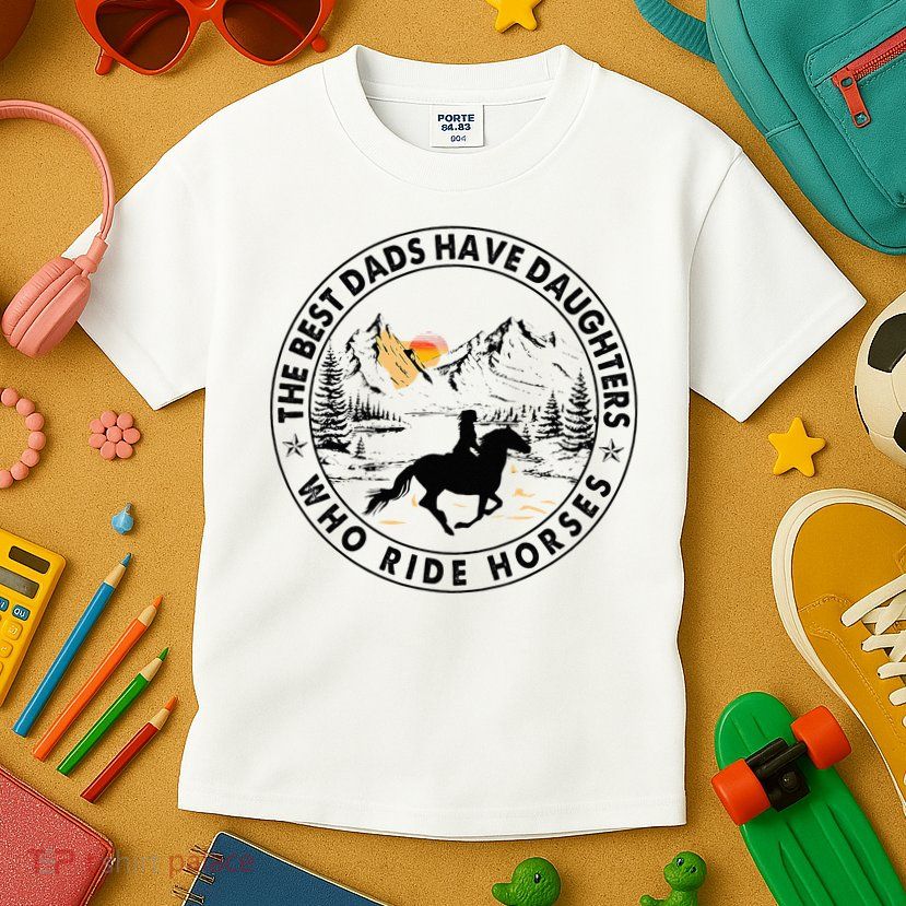 The Best Dads Have Daughters Who Ride Horses Kids T-Shirt