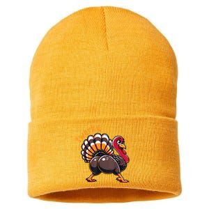 Twerky Butt Dance Funny Turkey Trot Thanksgiving Autumn Sustainable Knit Beanie