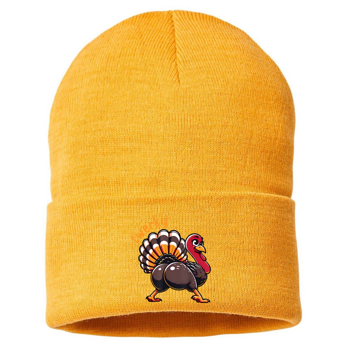 Twerky Butt Dance Funny Turkey Trot Thanksgiving Autumn Sustainable Knit Beanie