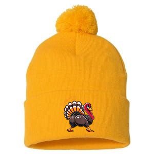 Twerky Butt Dance Funny Turkey Trot Thanksgiving Autumn Pom Pom 12in Knit Beanie