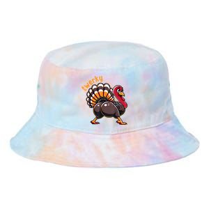 Twerky Butt Dance Funny Turkey Trot Thanksgiving Autumn Tie Dye Newport Bucket Hat