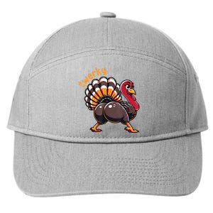 Twerky Butt Dance Funny Turkey Trot Thanksgiving Autumn 7-Panel Snapback Hat