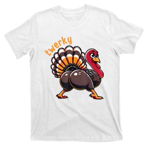 Twerky Butt Dance Funny Turkey Trot Thanksgiving Autumn T-Shirt