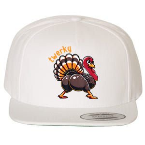 Twerky Butt Dance Funny Turkey Trot Thanksgiving Autumn Wool Snapback Cap