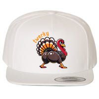 Twerky Butt Dance Funny Turkey Trot Thanksgiving Autumn Wool Snapback Cap