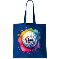 The Best Dad Watercolor Golf Ball For FatherS Day Gift Tote Bag