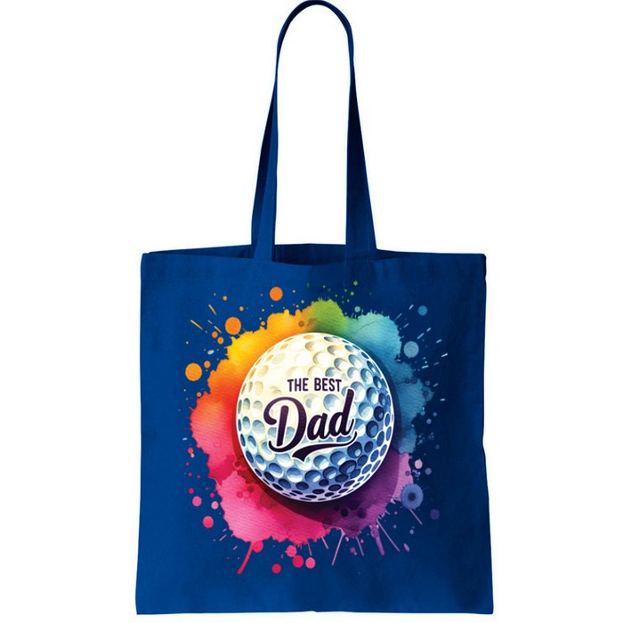 The Best Dad Watercolor Golf Ball For FatherS Day Gift Tote Bag