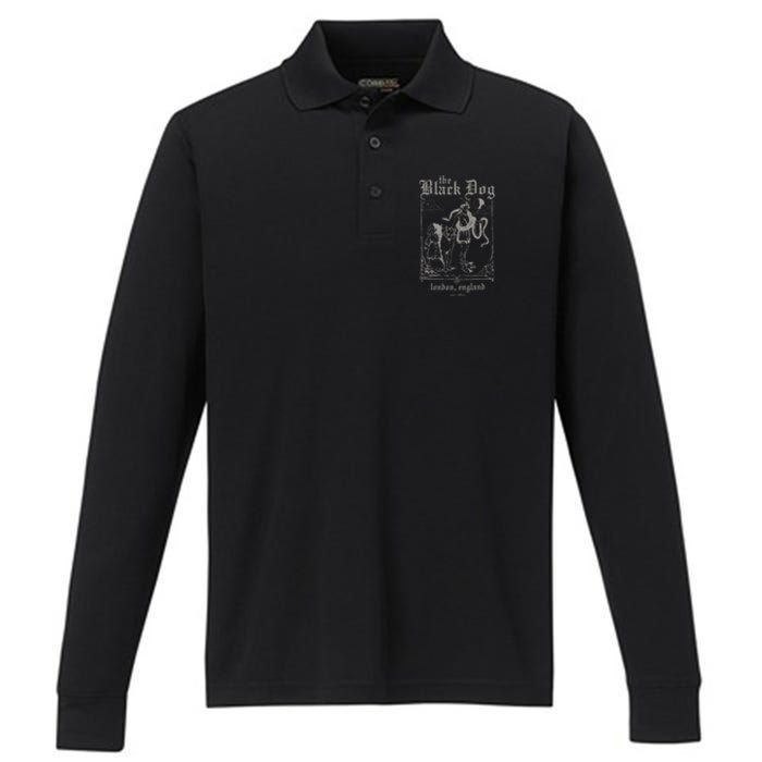 The Black Dog London England Ttpd Performance Long Sleeve Polo