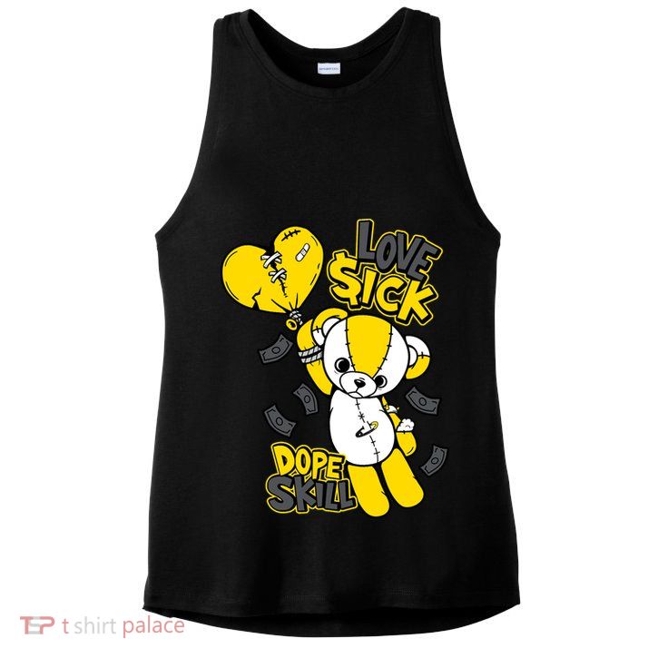 Teddy Bear Dope Skill Love Sick Flying Balloon Ladies PosiCharge Tri-Blend Wicking Tank