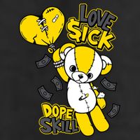 Teddy Bear Dope Skill Love Sick Flying Balloon 7 Panel Mesh Trucker Snapback Hat
