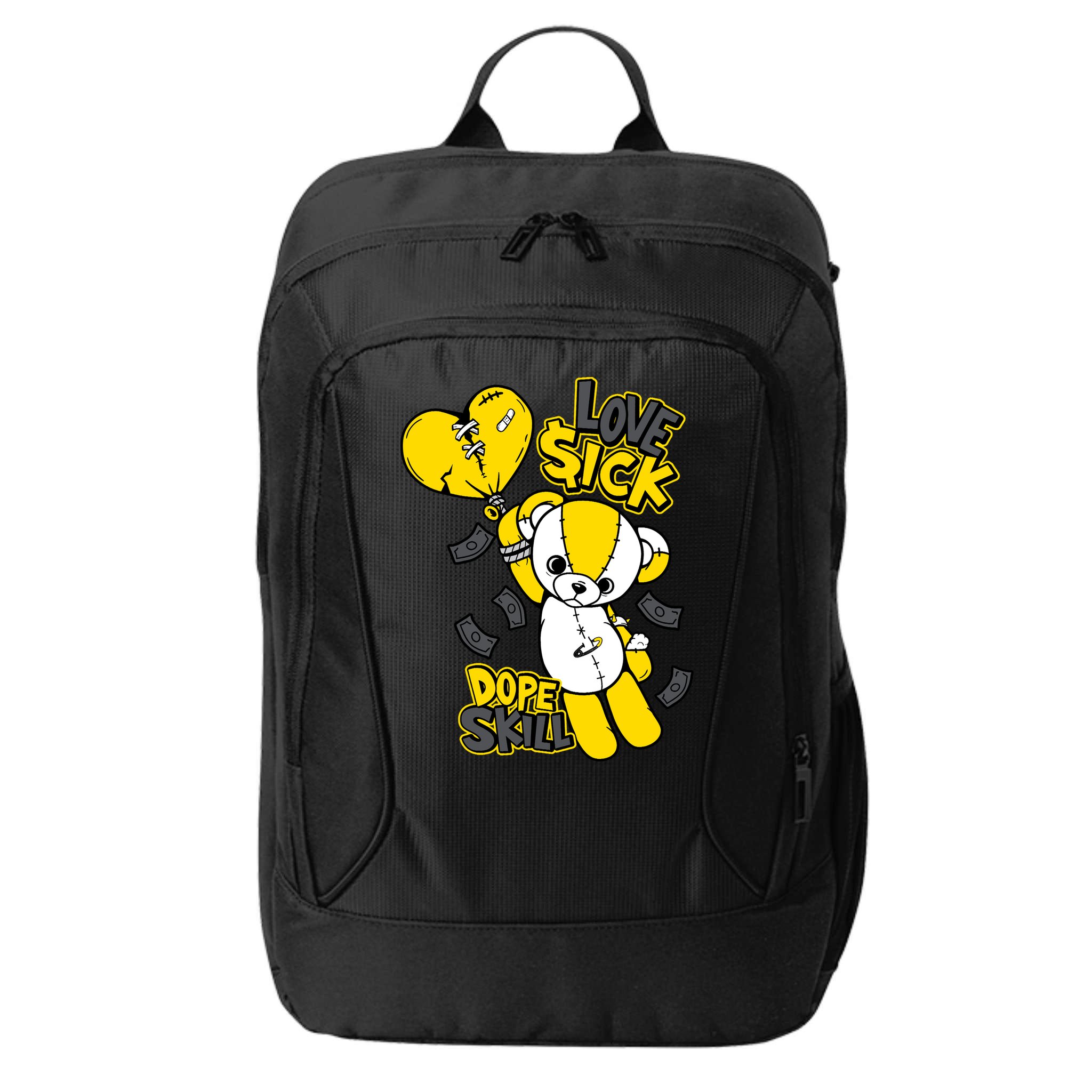 Teddy Bear Dope Skill Love Sick Flying Balloon City Backpack