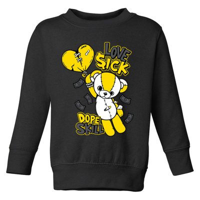 Teddy Bear Dope Skill Love Sick Flying Balloon Toddler Sweatshirt