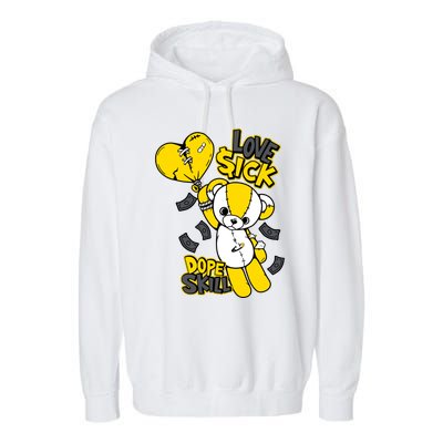 Teddy Bear Dope Skill Love Sick Flying Balloon Garment-Dyed Fleece Hoodie