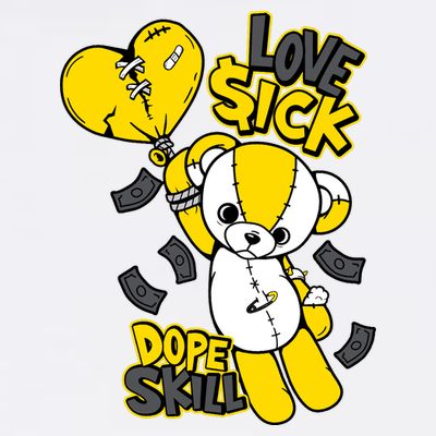 Teddy Bear Dope Skill Love Sick Flying Balloon T-Shirt