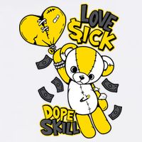 Teddy Bear Dope Skill Love Sick Flying Balloon Tall T-Shirt