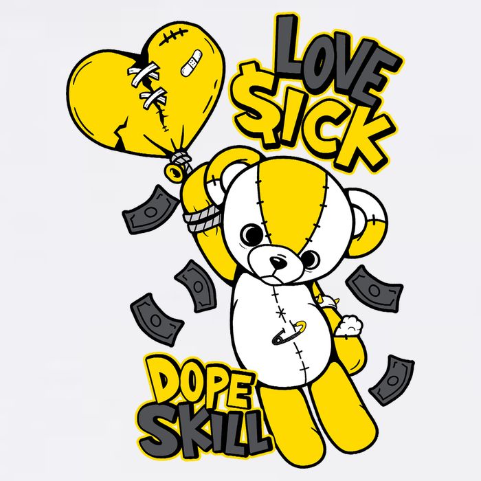 Teddy Bear Dope Skill Love Sick Flying Balloon Tall T-Shirt