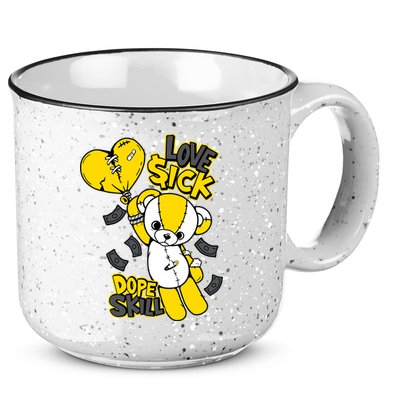 Teddy Bear Dope Skill Love Sick Flying Balloon 15oz Campfire Ceramic Mug