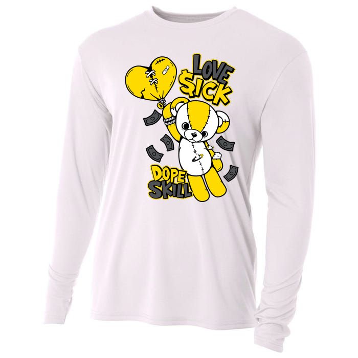 Teddy Bear Dope Skill Love Sick Flying Balloon Cooling Performance Long Sleeve Crew