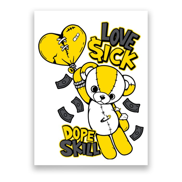 Teddy Bear Dope Skill Love Sick Flying Balloon Poster