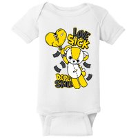 Teddy Bear Dope Skill Love Sick Flying Balloon Baby Bodysuit