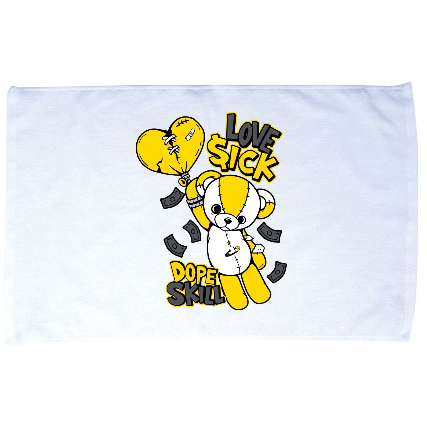 Teddy Bear Dope Skill Love Sick Flying Balloon Microfiber Hand Towel