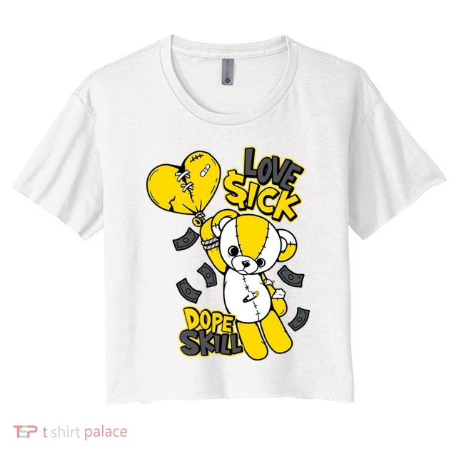 Teddy Bear Dope Skill Love Sick Flying Balloon Crop Top