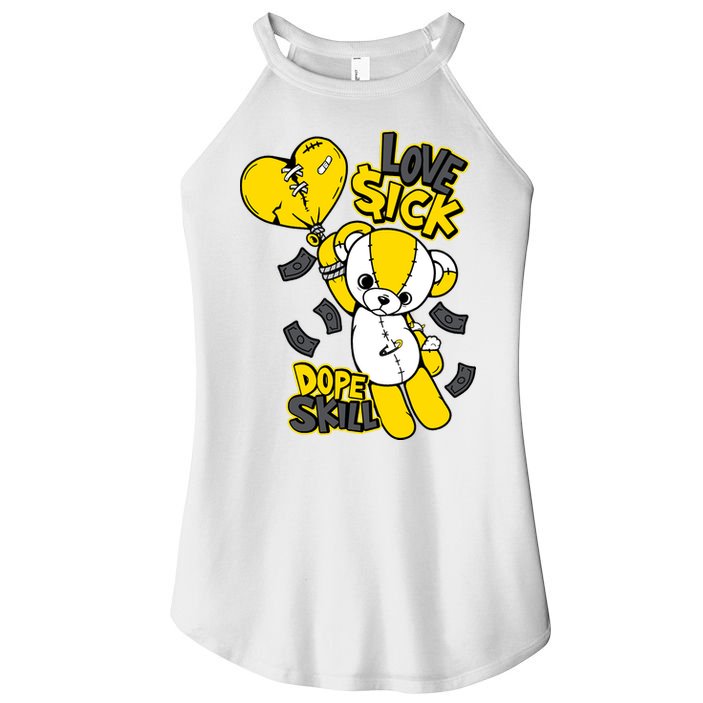 Teddy Bear Dope Skill Love Sick Flying Balloon Women's Perfect Tri Rocker Tank