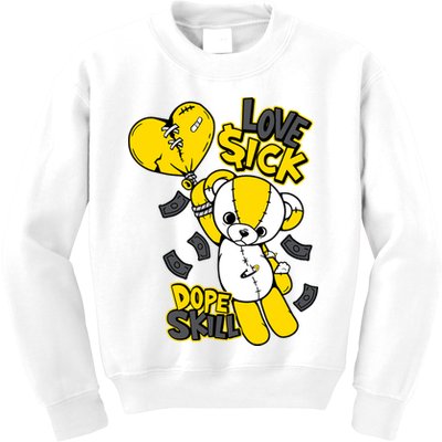 Teddy Bear Dope Skill Love Sick Flying Balloon Kids Sweatshirt