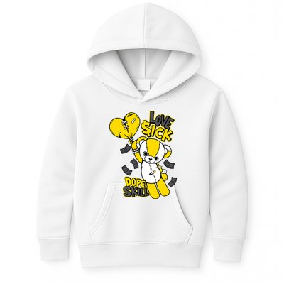Teddy Bear Dope Skill Love Sick Flying Balloon Kids Hoodie